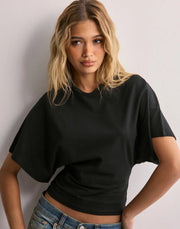 Summer Batwing Sleeve T-shirt Ins Fashion Round Neck Pullover Short-sleeved Tops For Women Clothing